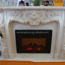 2018 New Design Decorative Natural Indoor Stone Fireplace Mantel Surround Marble